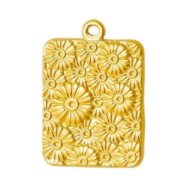 Imagem de Pingentes De Plantas Em Aço Inoxidável Banhado a Ouro, 10 Peças, Com D