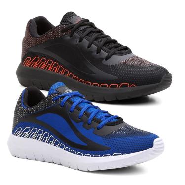 Imagem de Kit 2 Tênis Masculino Para Treino Academia Corrida e Caminhada Confortável Leve-Masculino