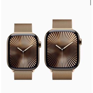 Imagem de Apple Watch Series 10 (GPS + Cellular 46 mm) Caixa de Titânio Dourada