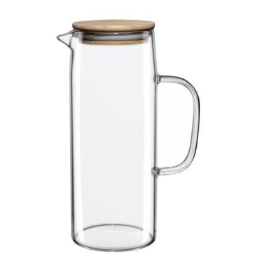 Imagem de Jarra De Vidro Para Suco Água Com Tampa de Bambu 1,2L - Etilux