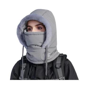 Imagem de Balaclava Unissex Quente De Pelúcia Com Cachecol De Pescoço E Máscara 