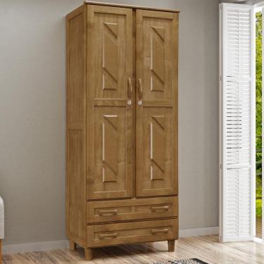 Imagem de Guarda Roupas Solteiro 2 Portas Madeira Maciça Imbuia Cavazotto