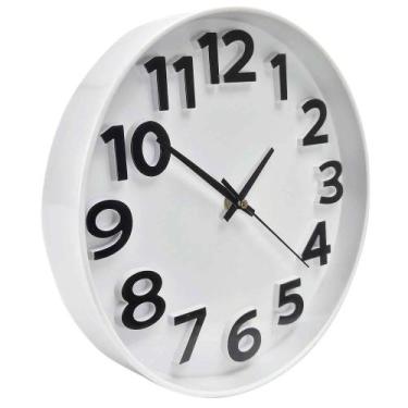 Imagem de Relógio de Parede Decorativo 30cm Luxo Moderno - Livon, Branco