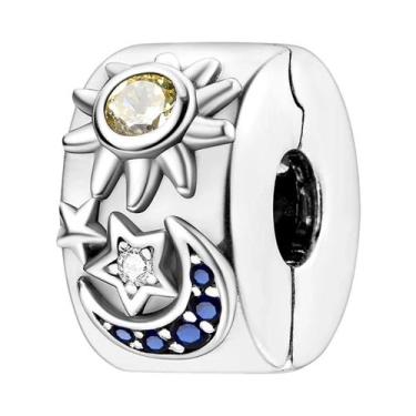 Imagem de Pingentes De Estrela E Lua Em Prata Para Pulseira DIY, Presente De Joi