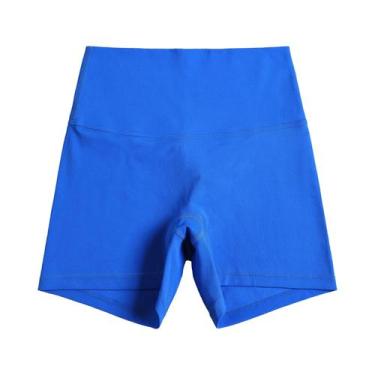 Imagem de Shorts de Yoga Fitness Cintura Alta - Cor Sólida - Leggings para Trein