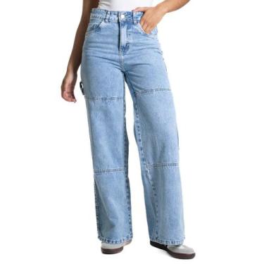 Imagem de Calça Jeans Sawary Wide Leg Petit - 282805 - Azul 40, Azul, 40