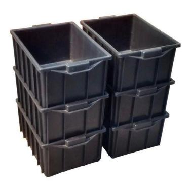 Imagem de Caixa Plastica Organizadora 15,5l Com Tampa Tipo Container Cor Preto L