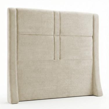 Imagem de Cabeceira Para Cama Box King Size Freeza 195cm com Frame Bouclê Bege - Desk Design
