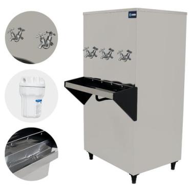 Imagem de Bebedouro Industrial 100 Litros Resfriador 3 Torneiras Inox KX10 Knox,