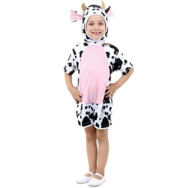 Imagem de Fantasia de Vaca Infantil Curta Com Gorro e Orelhas - Sulamericana, GG
