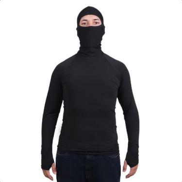 Imagem de Camiseta Proteção Solar Uv Camisa Segunda Pele Touca Ninja Balaclava T