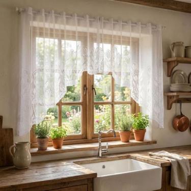 Imagem de Cortina Cascata de Renda Decorativa Para Cozinha Sala ou Area Gourmet 