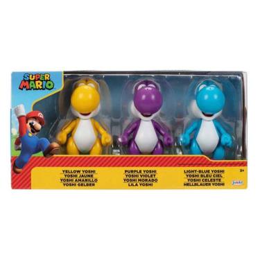 Imagem de 3 Bonecos Yoshi de 11cm de 3 Cores - Super Mario - Sunny Brinquedos