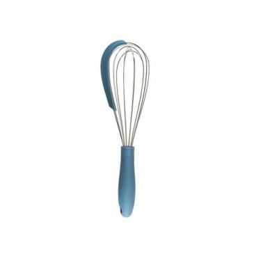 Imagem de Batedor de Ovos Fuet C/ Raspador de Silicone 31cm Azul Oikos