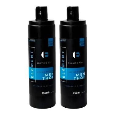 Imagem de Kit 2 Shaving Gel De Barbear Menthol Shave 750ml Element