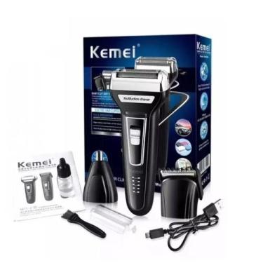 Imagem de Maquina De Barbear Aparador Pelos Elétrico 3 Em 1 Kemei Oferta k6558, 