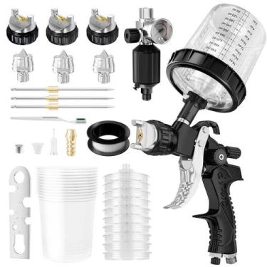 Imagem de Pulverizador de tinta HVLP Air Spray Gun GATTLELIC com bicos e copo