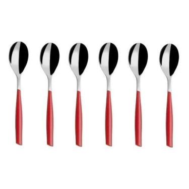 Imagem de Conjunto bugatti 6 colheres moka cafe glamour vermelho gl3u-02108 - Bu
