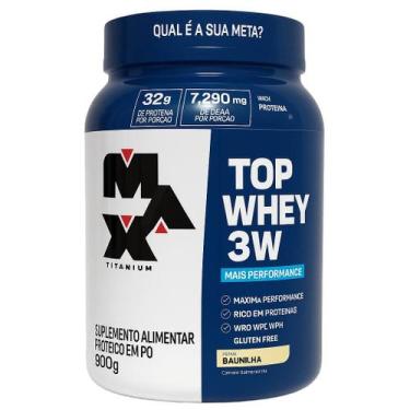 Imagem de Whey Protein Top Whey 3W Max Titanium 900g 32g Proteina Suplemento Hip