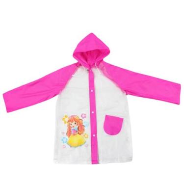 Imagem de Capa de chuva infantil para menina menino com capuz e bolsos pvc refor