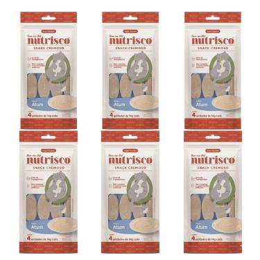 Imagem de Kit Petisco para Gatos Snack Cremoso Nutrisco Sabor Atum 56g C/6 Unidades
