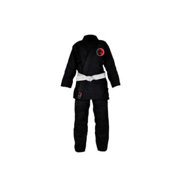 Imagem de Kimono Jiu jitsu Judo trançado Infantil Blackdragon Preto, M2, Preto, 