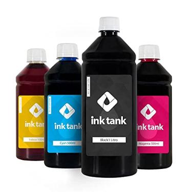 Imagem de Kit 4 Tintas Compatível para 416 Corante Black 1 Litro e Coloridas 500 ml - Ink Tank