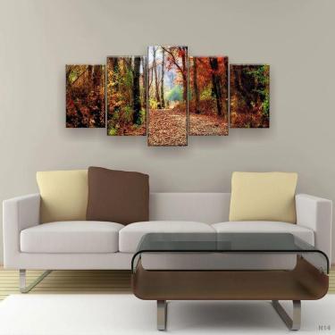 Imagem de Quadro Decorativo Floresta Vermelha Hd 129x61 Quarto Sala