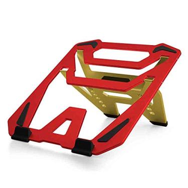 Imagem de Base Para Notebook C3Tech NBC-200RGD 14' Vermelho e Dourada - Dobrável e com Ajuste de Altura Estrutura de Alumínio
