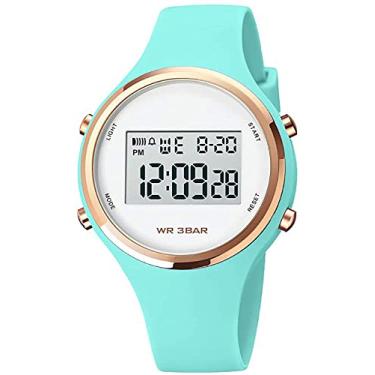 Imagem de XCZAP Relógios esportivos ao ar livre, despertador, 5 bar, à prova d'água, LED, relógio digital, Azul, Esportes