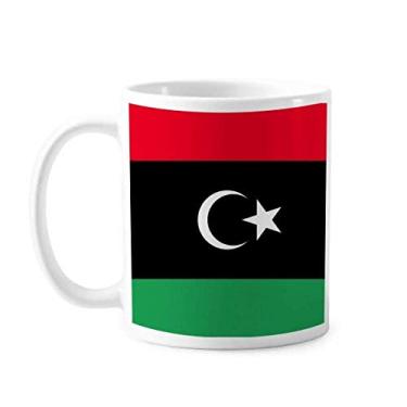 Imagem de Caneca de cerâmica com bandeira nacional da Líbia país da África cerâmica xícara de café e porcelana