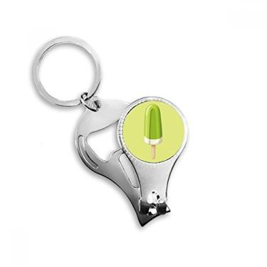Imagem de Green Mung Bean Picolé Doce Ice Cream Nail Nipper Ring Chaveiro Abridor de Garrafas Cortador
