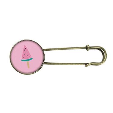 Imagem de Melancia rosa doce sorvete picolé retrô broche de metal clipe jóias