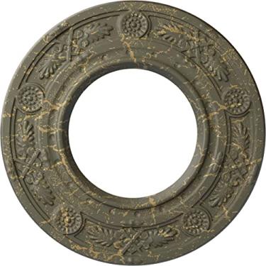 Imagem de Medalhão de teto Ekena Millwork CM08DNWHC Daniela, 20,3 cm de diâmetro x 8,9 cm de identificação x 0,3 cm de P (serve em toldos de até 8,9 cm), rachadura de hamel pintada à mão