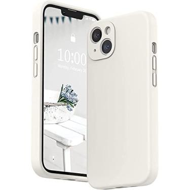 Imagem de Capa quadrada de silicone líquido para iPhone 14 13 12 11 Pro Max Mini X XS XR 7 8 14 Plus SE 2 3 Capa de proteção à prova de choque, branco marfim, para iphone 12 Pro