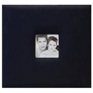 Imagem de MCS MBI 24,6 x 21,5 cm álbum de scrapbook de tecido moderno com páginas de 20,3 x 20,3 cm com abertura de fotos, preto (802810)