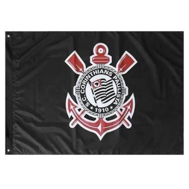 Imagem de Bandeira Oficial Do Corinthians 1,35X1,95M Dupla Face 3 Panos - Bc Art