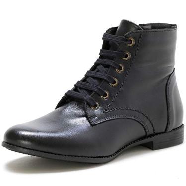 Imagem de Bota Casual Feminina Couro Lisa Conforto Dia a Dia Doc Shoes