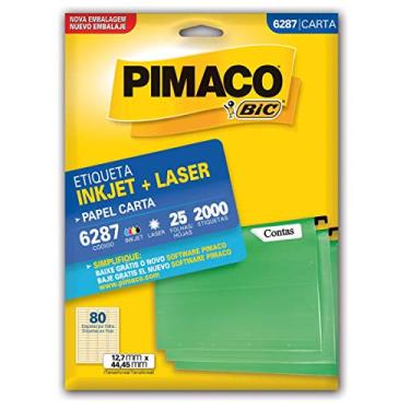 Imagem de Etiqueta inkjet/laser carta 6287 com 25 folhas Pimaco