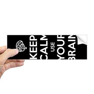 Imagem de DIYthinker Adesivo retangular preto com citação Keep Calm Use Your Brain para janela
