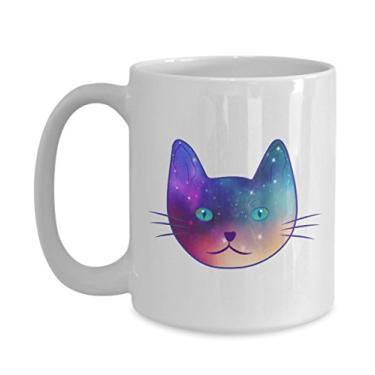 Imagem de Caneca de gato psicodélico - Caneca de gato psicodélico - Caneca de café de cacau quente divertido - Ideia de presente de aniversário de Natal