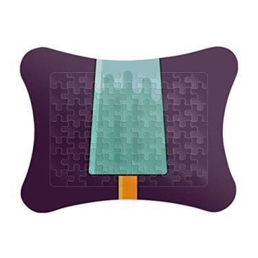 Imagem de Moldura de quebra-cabeça azul verde picolé doce sorvete decoração de imagem ornamento de jogo quebra-cabeça