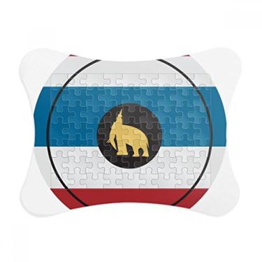 Imagem de Moldura de elefante feita na Tailândia com escudo de elefante para decoração de quadros, ornamento de jogo de quebra-cabeça