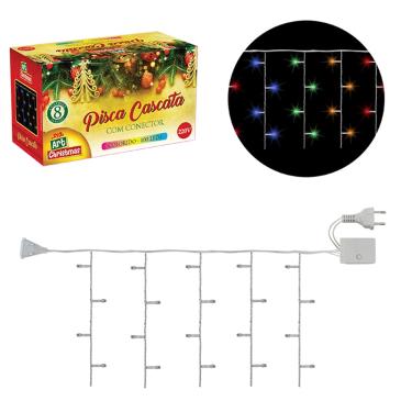 Imagem de PISCA CASCATA 100 LEDS COLORIDO RGB 1,5x1,5 220V
