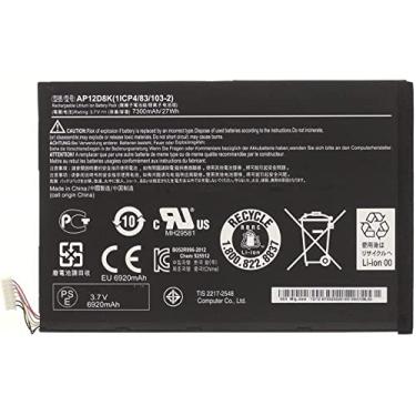 Imagem de Bateria do notebook AP12D8K Laptop Battery For Acer Iconia Tab W510 W510P W510-1431 W510-1620 W510P-1867 P3-171 A3 (A3-A10)（3.7V 7300mAh 27Wh）
