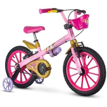 Imagem de Bicicleta Princesas Aro 16 Rosa Infantil Aro De Nylon - Nathor
