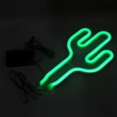 Imagem de Gadpiparty 1 Unidade Cacto Neon Led Luz Noturna Criança Luz Noturna Lâmpada De Mesa Conduzida Lâmpada Neon Criativa Cafeteria Linda Luz Noturna Luz Neon Lâmpada De Arte Plástico Pc Doméstico