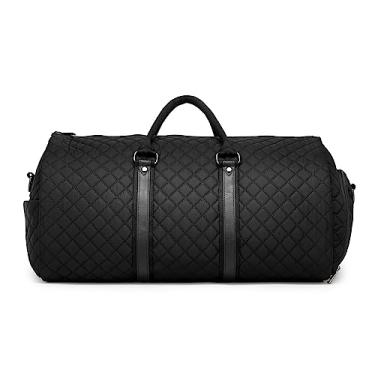 Imagem de seyfocnia Bolsa de mão e vestuário, conversível, com bolsa de sapatos 2 em 1, mala pendurada, para mulheres, em nylon preto, tamanho 99 cm C x 54 cm L, 45 L