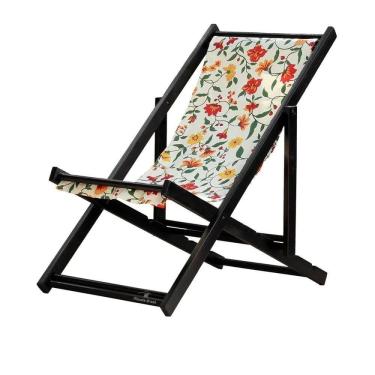 Imagem de Espreguiçadeira Preguiçosa Dobrável sem Braço Black Floral