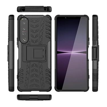 Imagem de Asuwish Capa de telefone para Sony Xperia 1 IV 2022 com protetor de tela de vidro temperado e suporte fino híbrido resistente capa protetora Experia 1IV 4 5G Kickstand Mobile Women Men Black